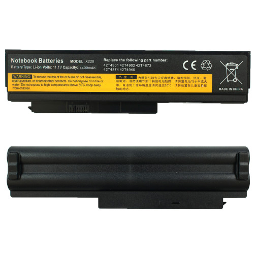 Батарея для ноутбука LENOVO 42T4861 (ThinkPad: X220, X220i, X220s) 10.8V, 4400mAh Black