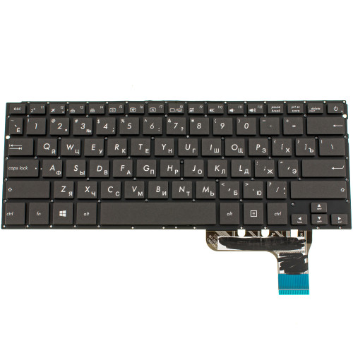 Клавіатура для ноутбука ASUS (UX303LA, UX303LN) rus, black, без фрейма, підсвічування клавіш