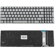 Клавиатура для ноутбука ASUS (N551, N751 series) rus, silver, без фрейма, подсветка клавиш