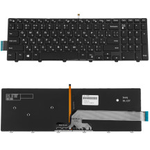 Клавиатура для ноутбука DELL (Inspiron: 3541, 3542, 3543, 5542, 5545, 5547) rus, black, подсветка клавиш