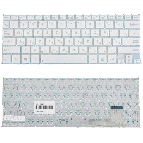 Клавиатура для ноутбука ASUS (S200, X201, X202 series ) rus, white, без фрейма