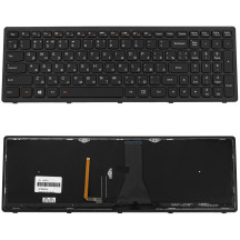 Клавиатура для ноутбука LENOVO (Flex 15, Flex 15D, G500s, G505s, S510p) rus, black, black frame, подсветка клавиш