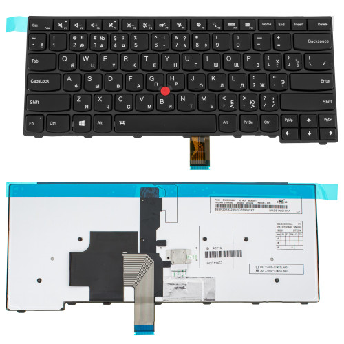 Клавиатура для ноутбука LENOVO (ThinkPad Edge: T431S, T440, T440P, T440S) rus, black, подсветка клавиш