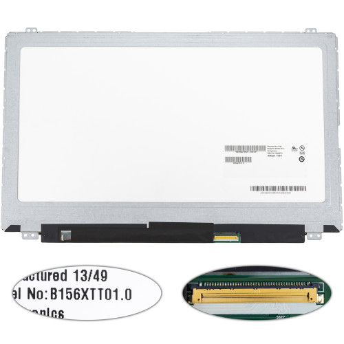 Матриця 15.6 B156XTT01.0 touch (1366*768, 40pin, LED, SLIM(вертикальні вушки), глянцева, роз'єм праворуч знизу) для ноутбука
