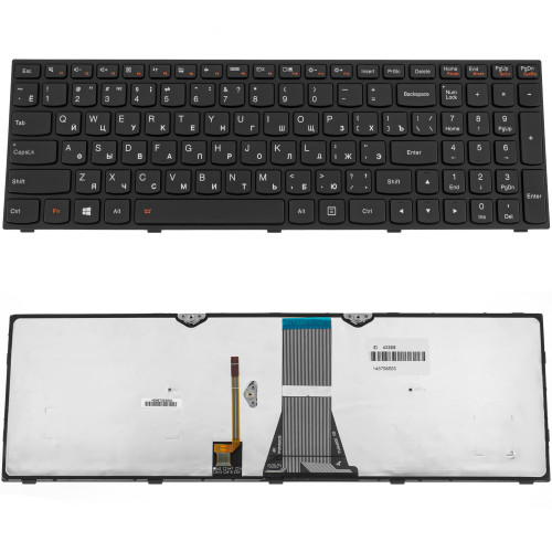 Клавіатура для ноутбука LENOVO (G50-30, G50-45, G50-70, Z50-70, Z50-75, Flex 2-15) rus, black, підсвічування клавіш