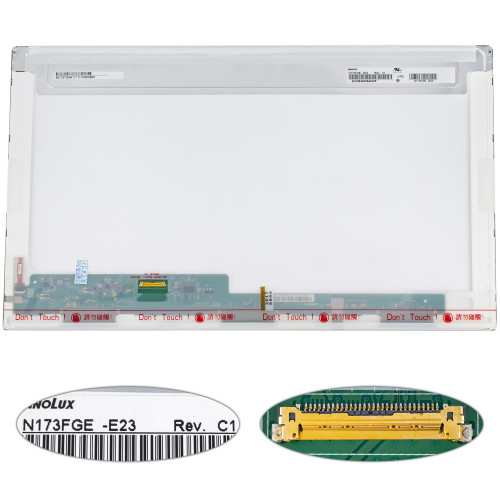 Матриця 17.3 N173FGE-E23 (1600*900, 30pin(eDP), LED, NORMAL, глянцева, роз'єм ліворуч знизу) для ноутбука (renew)