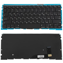 Клавіатура для ноутбука APPLE (MacBook Pro Retina: A1398 (2012-2015)) rus, black, підсвічування клавіш, SMALL Enter