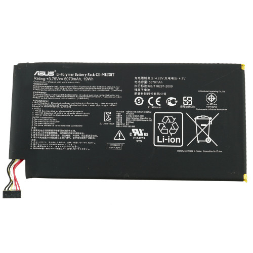 Батарея для планшета ASUS C11-ME301T (Asus Memo Pad ME301T Tablet PC) 3.75V 5070mAh Black