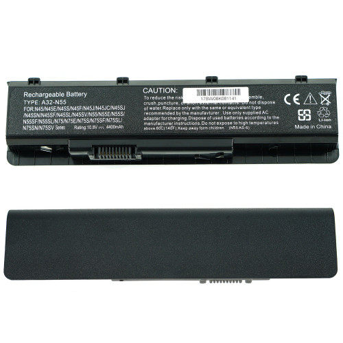 Батарея для ноутбука ASUS A32-N55 (N45, N55, N75 series) 11.1V 4400mAh Black