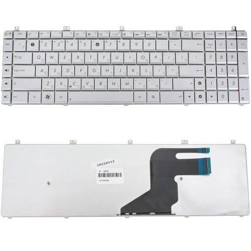 Клавиатура для ноутбука ASUS (N55, N75, X5QS) rus, silver (N75 version)