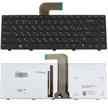 Клавіатура для ноутбука DELL (Inspiron: 5520, M4110, M5040, M5050, N4110, N5040, N5050, Vostro: 1540, 3550, XPS: L502) rus, black, підсвічування клавіш