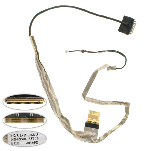 Шлейф матрицы для ноутбука ASUS (A42, K42, X42), LED, разъем под камеру, микрофон (1422-00P1000)