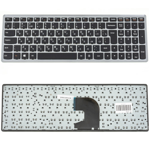 Клавиатура для ноутбука LENOVO (IdeaPad: P500, Z500) rus, black, silver frame