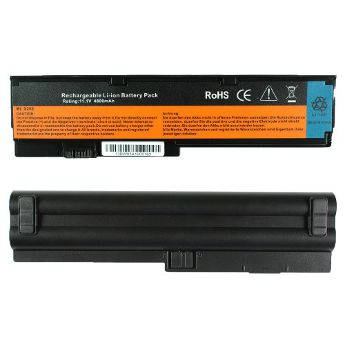 Батарея для ноутбука LENOVO 43R9255 (ThinkPad: X200 series, X201 series) 10.8V 4800mAh Black