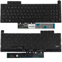 Клавіатура для ноутбука ASUS (FA617 series) rus, black, без фрейму, підсвічування клавіш (оригінал)