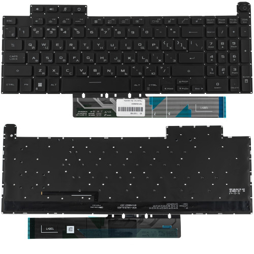 Клавіатура для ноутбука ASUS (FA617 series) rus, black, без фрейму, підсвічування клавіш (оригінал)
