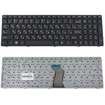 Клавиатура для ноутбука LENOVO (B570, B575, B580, B590, V570, V575, V580, Z570, Z575) rus, black, black frame
