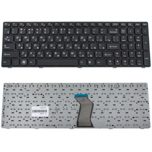 Клавиатура для ноутбука LENOVO (B570, B575, B580, B590, V570, V575, V580, Z570, Z575) rus, black, black frame