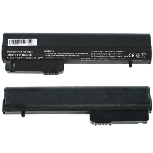 Батарея для ноутбука HP 2530P (EliteBook 2530p, 2533t, 2540p, Business 2400, 2510p, 2530p, NC2400, NC2410) 11.1V 4400mAh Black