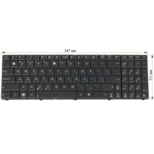 Клавиатура для ноутбука ASUS (A52, K52, X54, N53, N61, N73, N90, P53, X54, X55, X61), rus, black (N53 version)