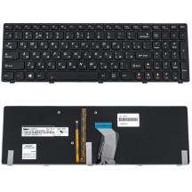 Клавіатура для ноутбука LENOVO (Y580) rus, black, підсвічування клавіш