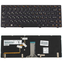 Клавіатура для ноутбука LENOVO (Y480, Y485) rus, black, підсвічування клавіш