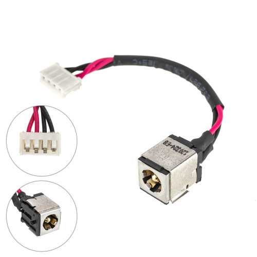 Разъем питания PJ053-2.5mm (Asus:A7k, IBM Lenovo:IdeaPad Y510, Toshiba: L45) с кабелем (4 pin)