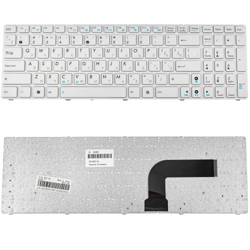 Клавиатура для ноутбука ASUS (A52, K52, X54, N53, N61, N73, N90, P53, X54, X55, X61), rus, white (K52 version)
