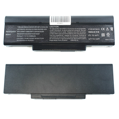 Батарея для ноутбука ASUS A32-F3 (без виступів) (A9T, F2, F3, M50S, M51, S6, S9,  Z53, Z94, Z96) 11.1V 4400mAh Black