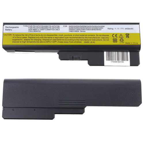 Батарея для ноутбука LENOVO 42T4585 (B460, B550, G430, G450, G530, G550, G555, N500, IdeaPad: V460, Y430, Z360) 11.1V 4400mAh Black