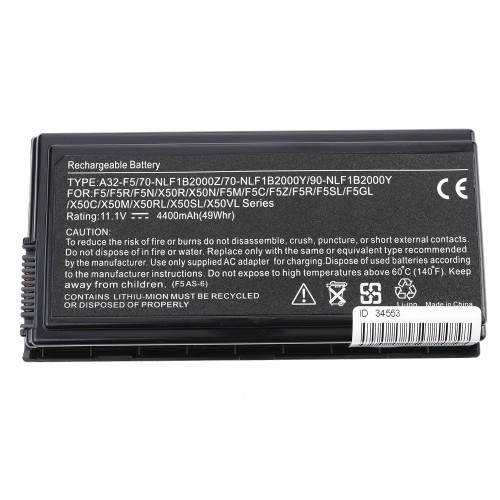 Батарея для ноутбука ASUS A32-F5 (F5, X50, X58, X59 series) 11.1V 4400mAh Black