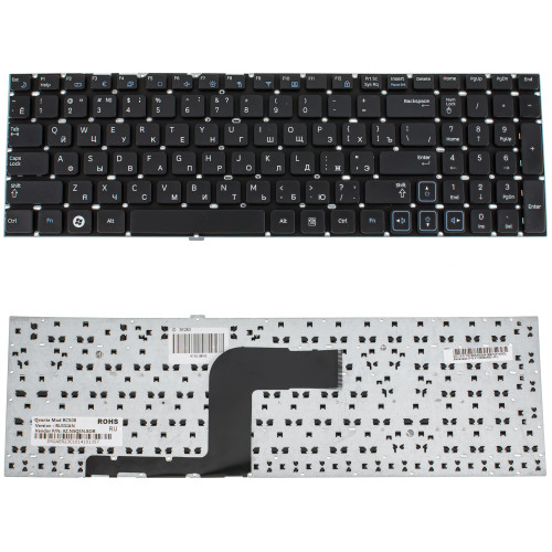 Клавіатура для ноутбука SAMSUNG (RC508, RC510, RC520, RV509, RV511, RV513, RV515, RV518, RV520) rus, black, без рамки