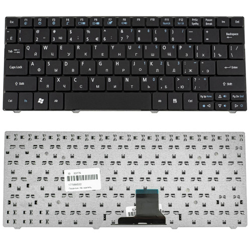 Клавиатура для ноутбука ACER (AS: 1420, 1810, 1820, One: 715, 721, 722, 751, 752, 753, Ferrari One 200) rus, black 