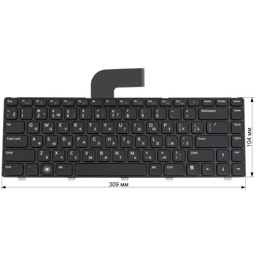 Клавиатура для ноутбука DELL (Inspiron: 5520, M4110, M5040, M5050, N4110, N5040, N5050, Vostro: 1540, 3550, XPS: L502) rus, black