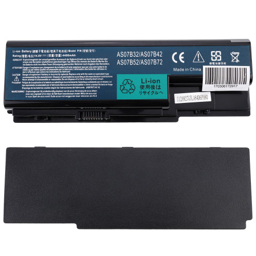 Батарея для ноутбука ACER AS07B42 (Aspire: 5230, 5720, 5920, 7520, TravelMate: 7230, 7530, 7730) 14.4V 4400mAh, Black