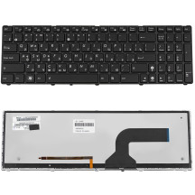 Клавиатура для ноутбука ASUS (A52, K52, X54, N53, N61, N73, N90, P53, X54, X55, X61), rus, black, подсветка клавиш (K52 version)