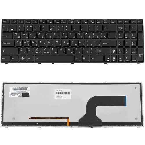 Клавиатура для ноутбука ASUS (A52, K52, X54, N53, N61, N73, N90, P53, X54, X55, X61), rus, black, подсветка клавиш (K52 version)