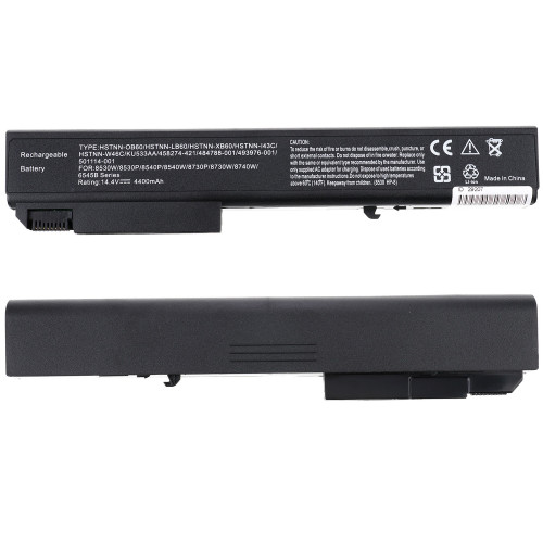 Батарея для ноутбука HP 8530P (EliteBook: 8530p, 8530w, 8540p, 8540w, 8730w, 8740w, Probook 6545b) 14.4V 4400mAh Black