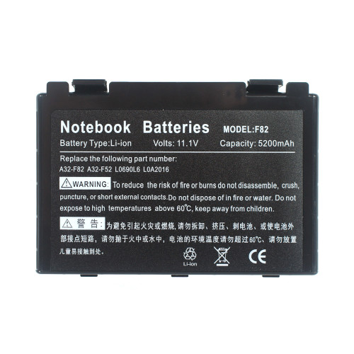Батарея для ноутбука ASUS A32-F82 (F52, F82, K40, K50, K51, K60, K61, K70, X5D, X87, X8A) 11.1V 5200mAh Black