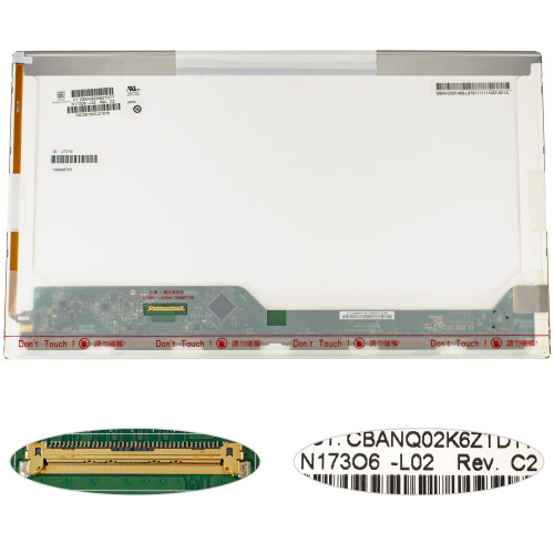 Матриця 17.3 N173O6-L02 (1600*900, 40pin, LED, NORMAL, глянцева, роз'єм ліворуч знизу) для ноутбука (renew)