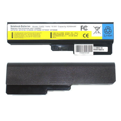 Батарея для ноутбука LENOVO 42T4585 (B460, B550, G430, G450, G530, G550, G555, N500, IdeaPad: V460, Y430, Z360) 11.1V 5200mAh Black