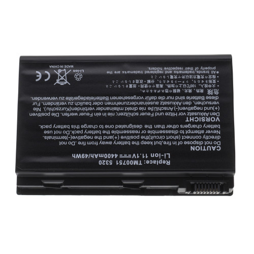 Батарея для ноутбука Acer tm00741 (Extensa: 5120, 5220, 5420, 5620, 7120, 7220, 7420, 7620) 11.1V 4400mAh, Black