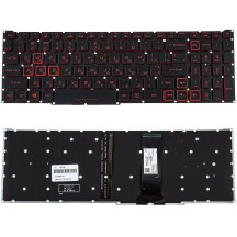 Клавіатура для ноутбука ACER (Nitro: AN515-54) ukr, black, без фрейма, підсвічування клавіш(RED) (оригінал)