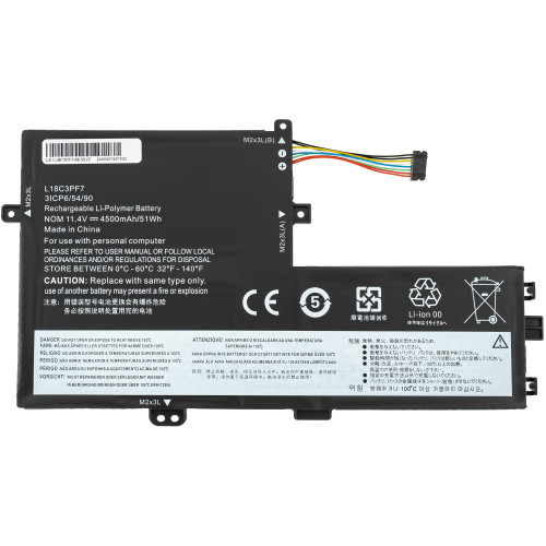 Батарея для ноутбука LENOVO L18C3PF6 (IdeaPad S340-14API, C340-14API) 11.4V 4500mAh 51Wh Black