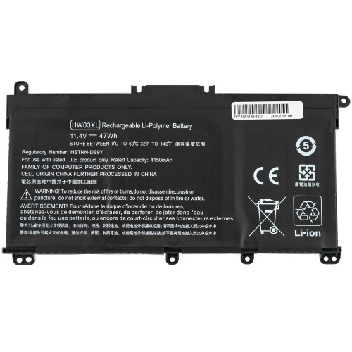 Батарея для ноутбука HP HW03XL (Pavilion 15z-EH, 15-EG) 11.4V 4100mAh 47Wh Black