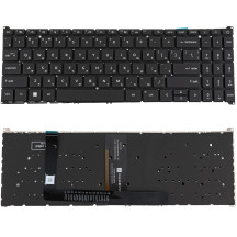 Клавіатура для ноутбука ACER (AS: A315-59) rus, black, без кадру, подсветка клавиш