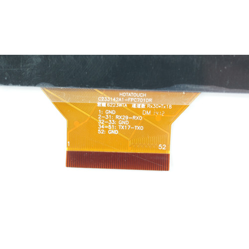 Тачскрін (сенсорне скло) для HOTATOUCH C233142A1-FPC701DR, 8, зовнішній розмір 194*149 мм, робочий розмір 161*122 мм, 52 pin, чорний
