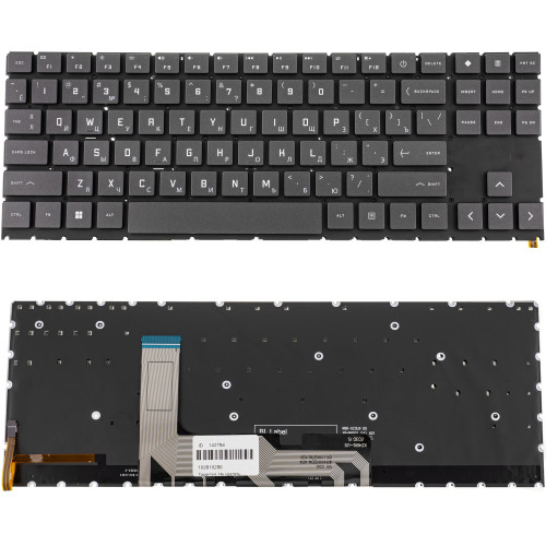 Клавіатура для ноутбука HP (Omen: 15-EK series) rus, dark gray, без фрейму, підсвічування клавіш