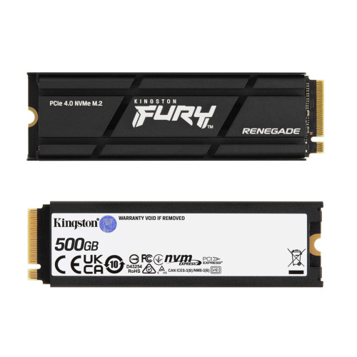 Жорсткий диск M.2 2280 SSD 500GB Kingston FURY Renegade, SFYRSK/500G, 3D NAND TLC, NVMe, PCI Express 4.0 x4, зап/чт. - 3900/7300 МБ/с (SFYRSK/500G)