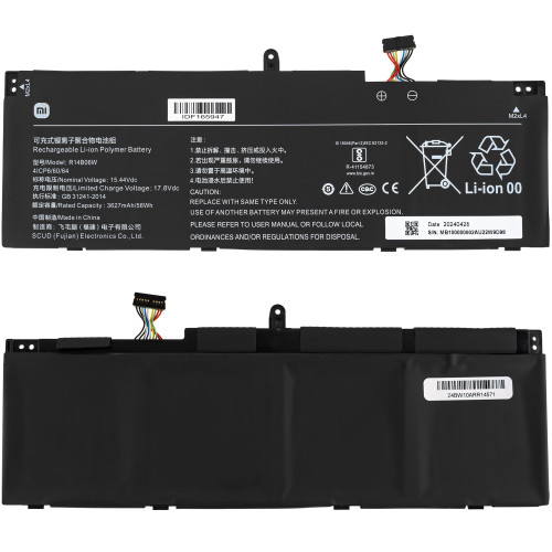 Оригінальна батарея для ноутбука Xiaomi R14B06W (RedmiBook 14) 15.44V 3627mAh 56Wh Black